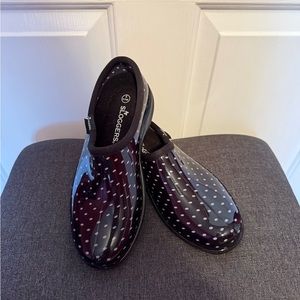 Sloggers Black and White Polka Dot Mules women’s size 9